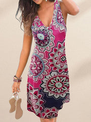 V-Neck Print Dress