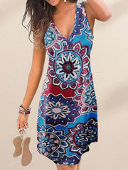 V-Neck Print Dress