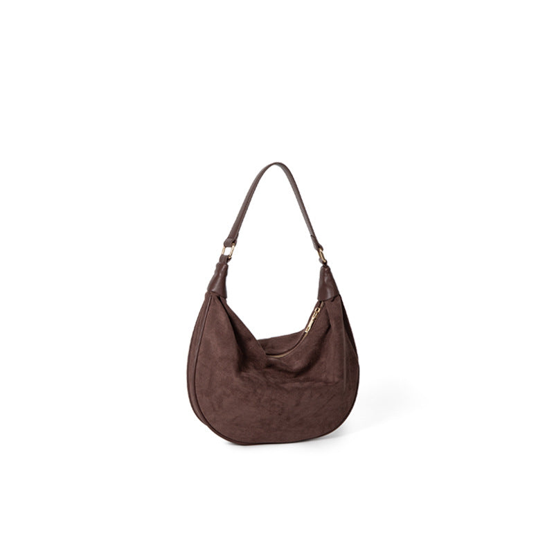 Leather Velvet Shoulder Underarm Bag