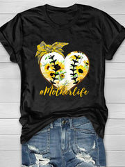 Baseball-T-Shirt mit Motherlife-Print 