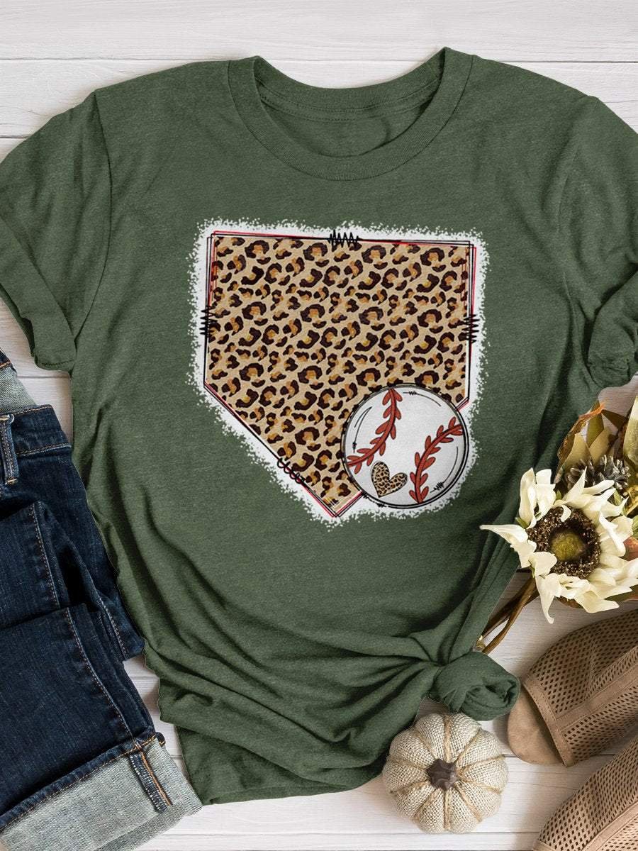 Kurzärmliges T-Shirt mit Baseball-Print 