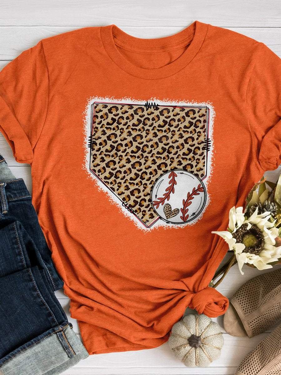 Baseball Print Short Sleeve T-shirt