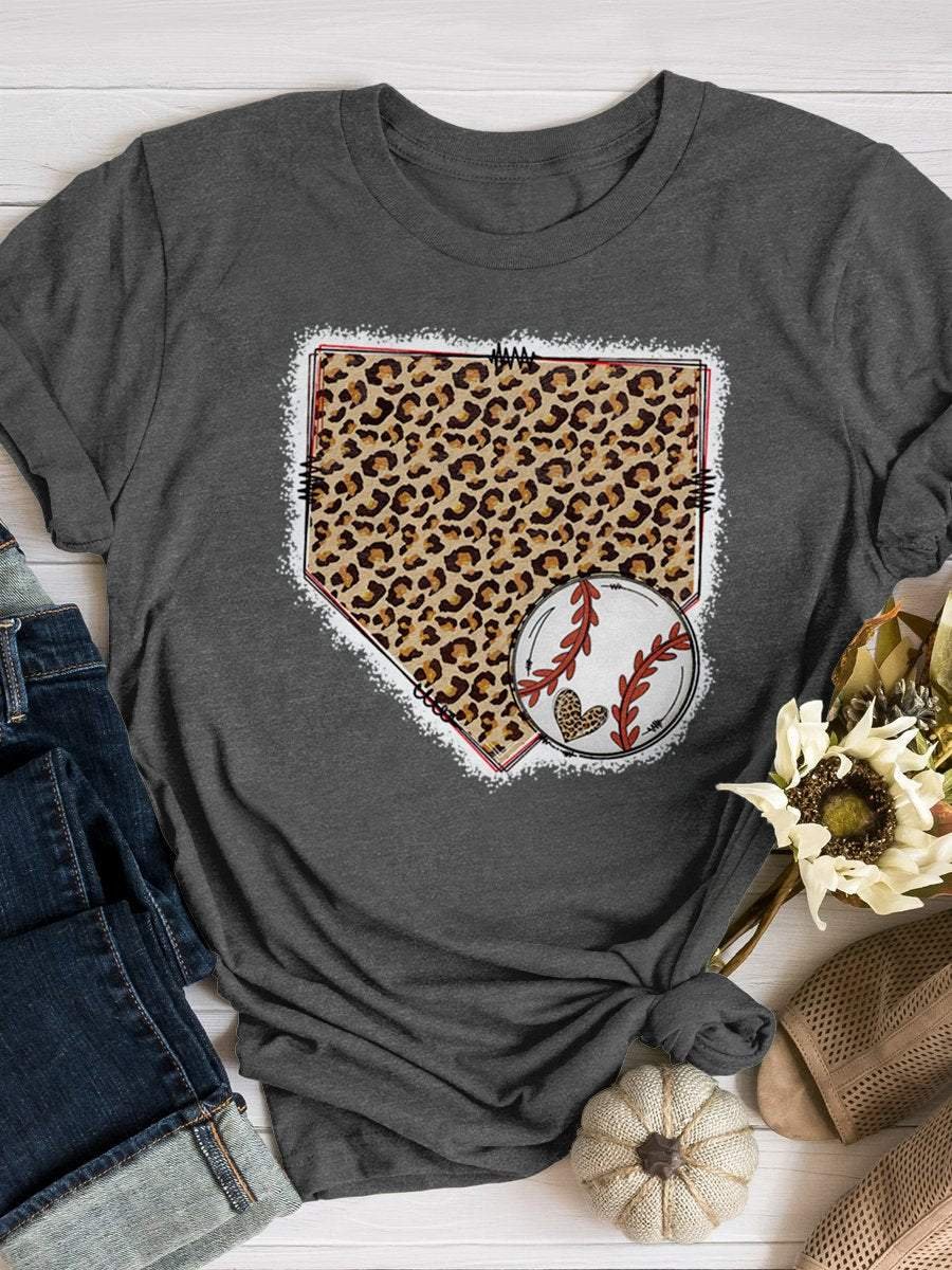 Kurzärmliges T-Shirt mit Baseball-Print 