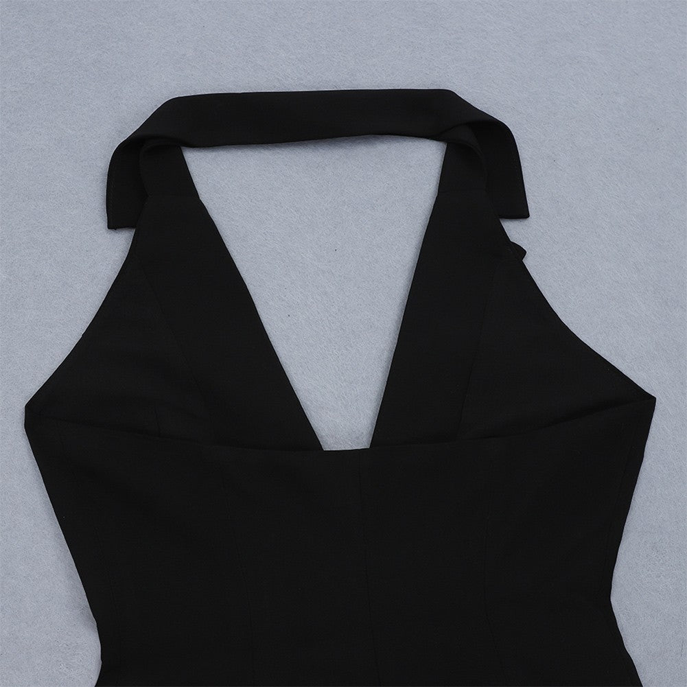 V Neck Sleeveless Backless Mini Bodycon Dress HB6252