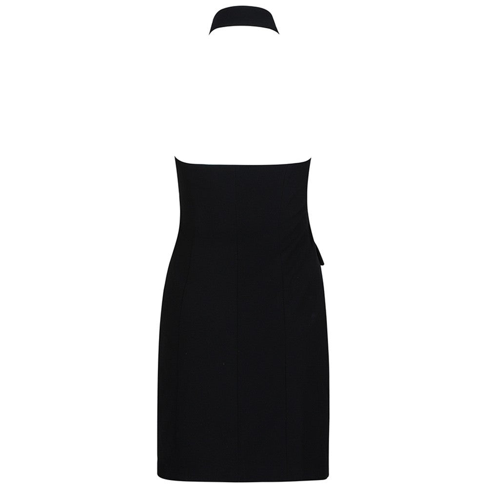 V Neck Sleeveless Backless Mini Bodycon Dress HB6252