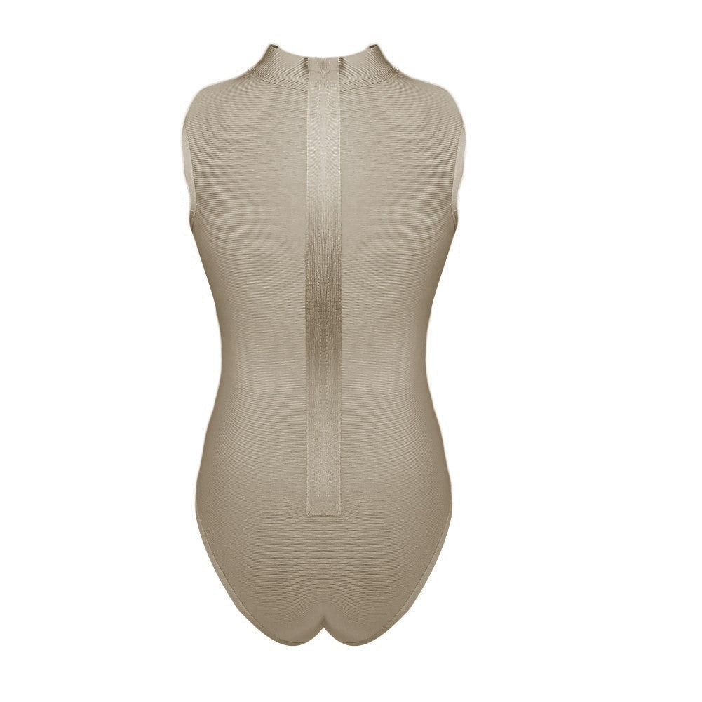 Halter Sleeveless Cut Out Bandage Swimsuit HB703