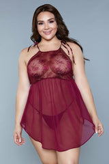 Camisola de encaje con cuello alto