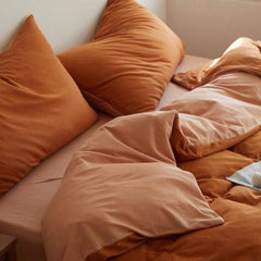 Duo Duvet Cover - Burnt Orange + Peach