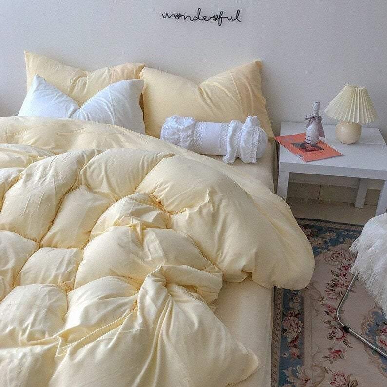 Custard Yellow Bedding Set