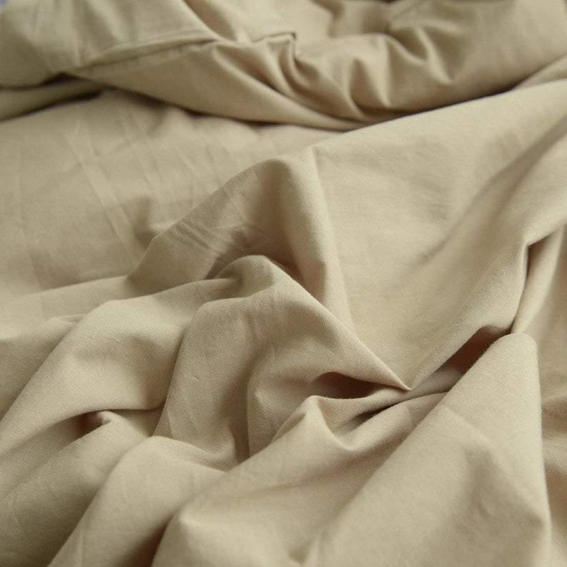 Juego de cama a cuadros - Beige