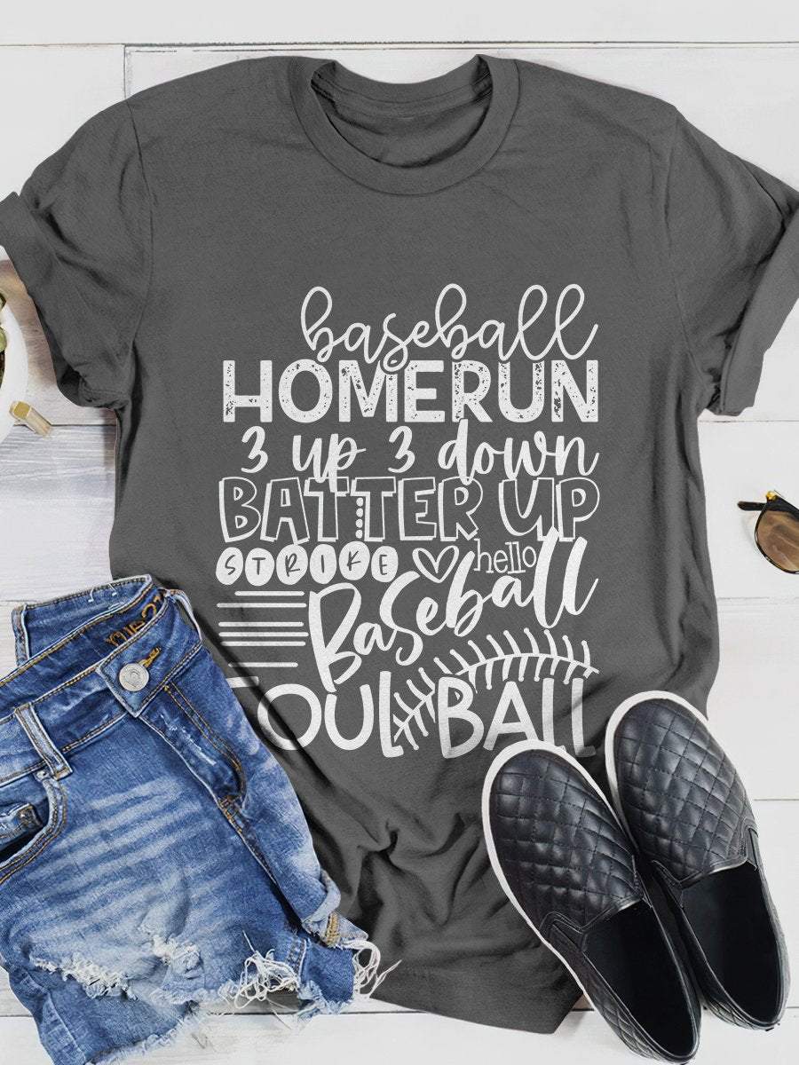 Kurzärmliges T-Shirt mit Baseball-Mom-Print