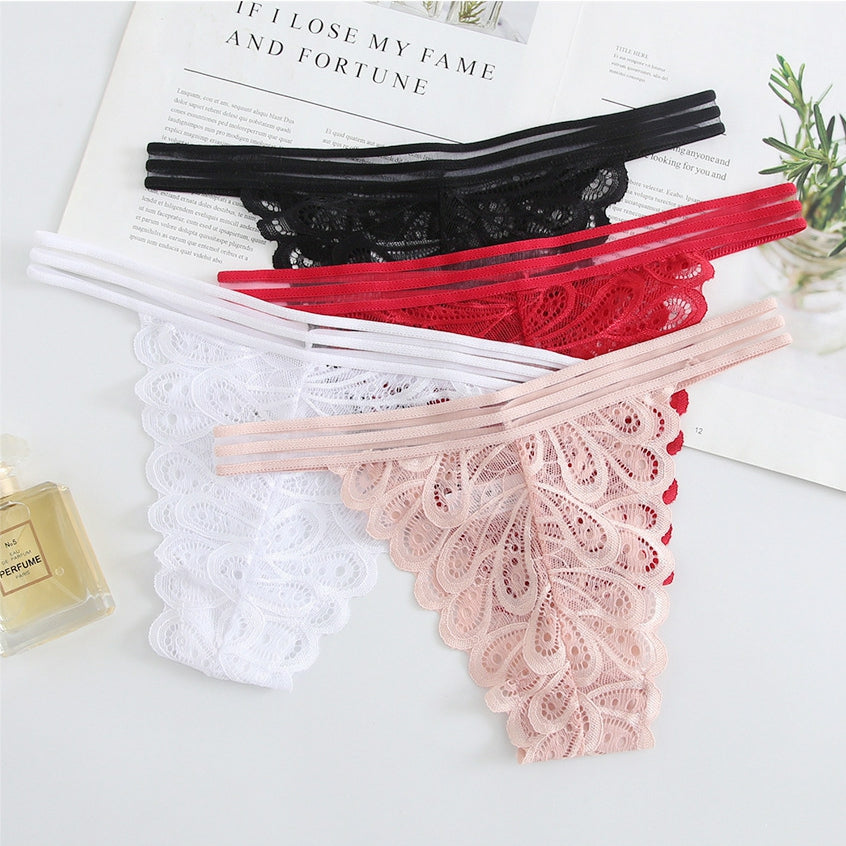 4pack Floral Lace Thong Set