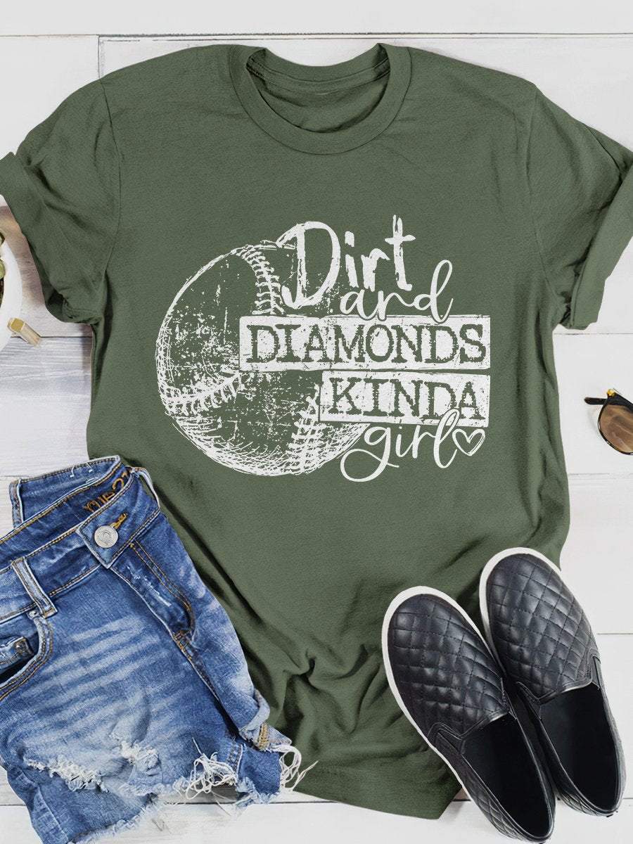 Dirt Diamonds – Kurzärmliges T-Shirt mit „Kinda Girl“-Print