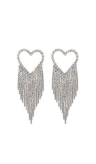 Sliver RhineStone Tassel Earrings