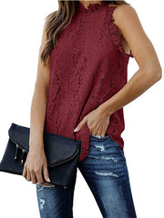 Lace Hollow Halter Sweet Vest