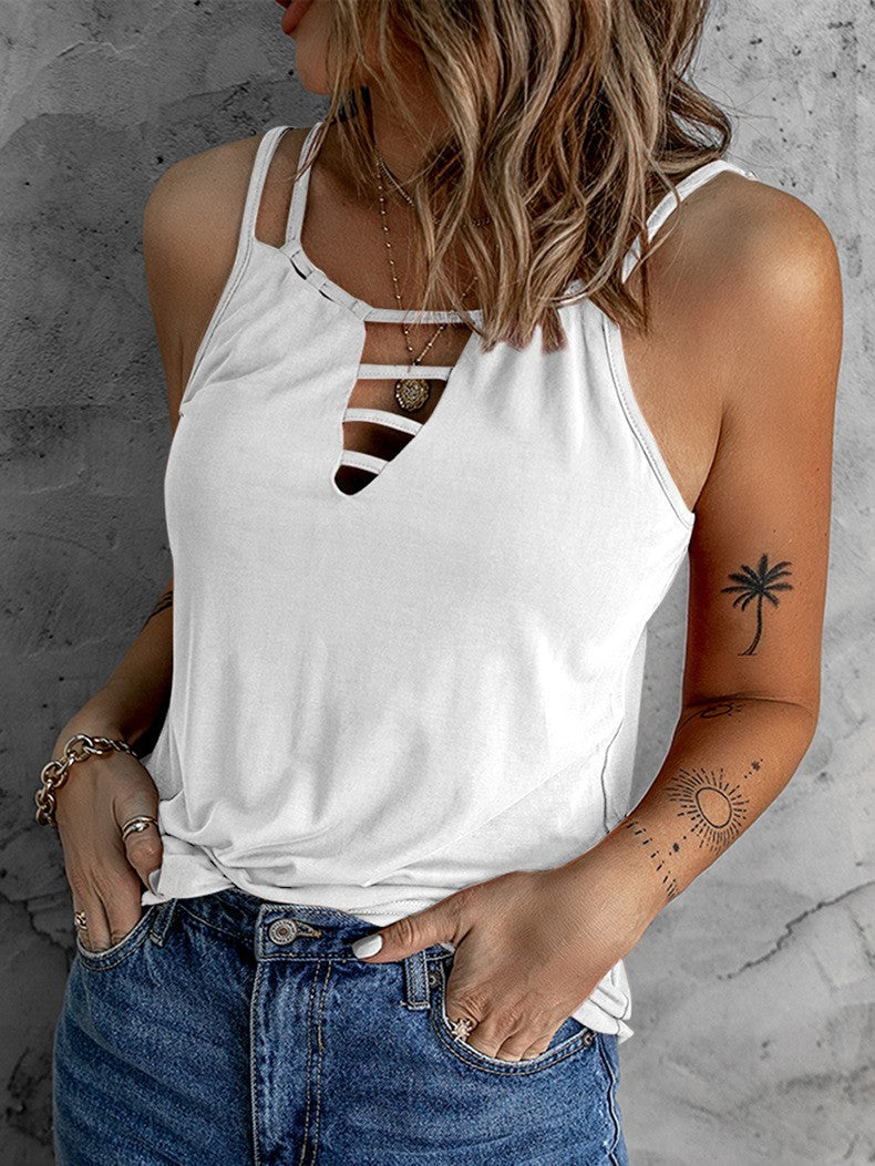 V-neck Loose Casual Sleeveless Bottoming Shirt