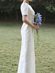 Vestido de novia sencillo de satén 