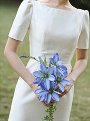 Vestido de novia sencillo de satén 