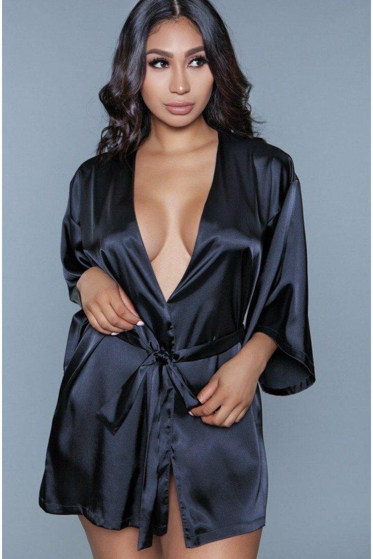 Lace Heart Satin Robe