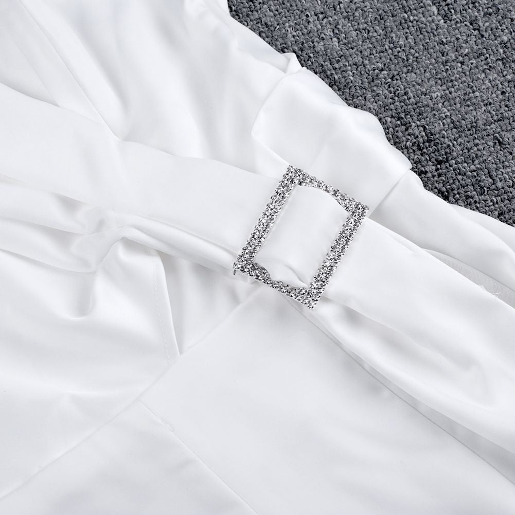 One Shoulder Long Sleeve Asymmetrical Bodycon Jumpsuit