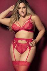 Plus Size Bra Set with Garter Belt