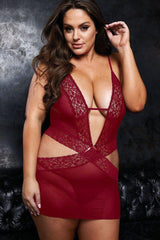 Plus Size Deep V Mini Dress