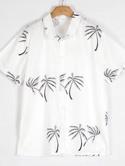 Hawaiian Beach Print Short Sleeve Shirt