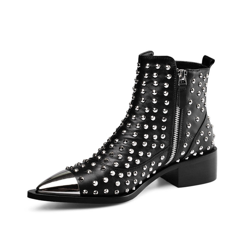 Osvaldo Handmade Studded Ankle Booties