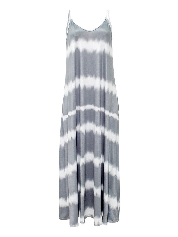 Printed Stripe Loose Dress