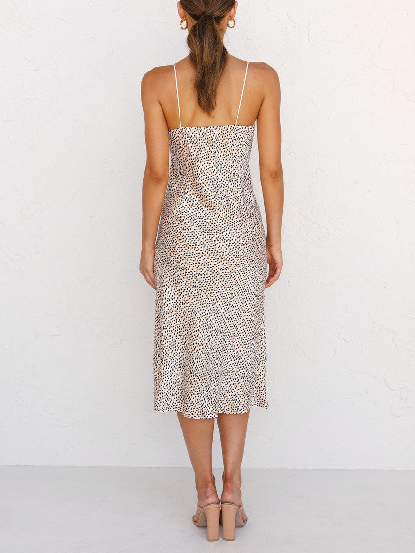 Leopard Print V-neck Dress