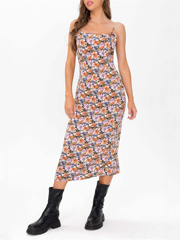 Printed Suspender Dress