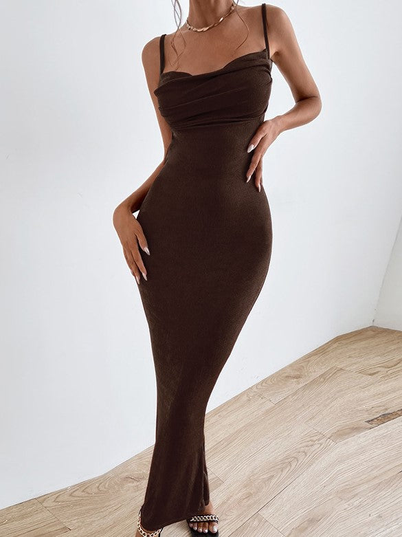 Backless Slim Temperament Suspender Dress