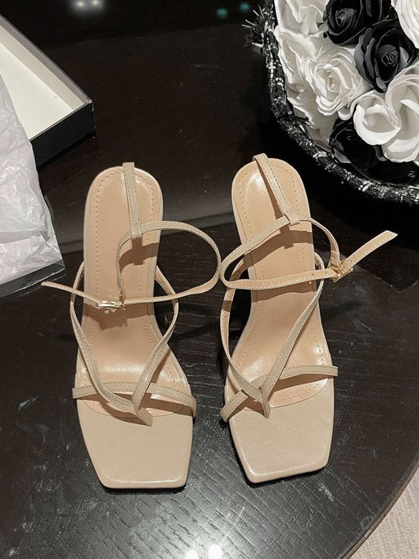 Simple Square Toe Thong Sandals