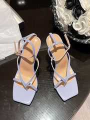 Simple Square Toe Thong Sandals