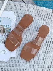 Sandalias de moda para mujer con bola de PVC transparente y cristal 