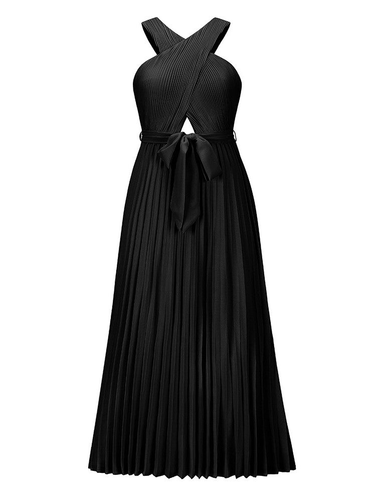 Design Kreuzwickel-Faltenrock-Chiffonkleid 