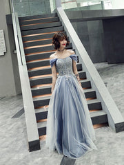 Blaues Temperament Schlankes Abendkleid Brautjungfernkleid 