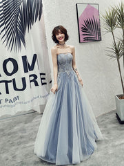 Blue Temperament Slim Evening Dress Bridesmaid Dress