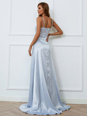 Elegant Wrap Breast Evening Dress