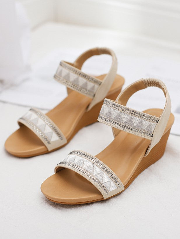 Bohemian Open Toe Wedge Sandals