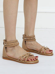 Trendy Studded Roman Flat Sandals