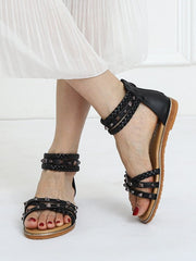 Trendy Studded Roman Flat Sandals
