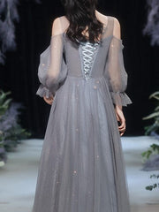 Gray Fairy Temperament Wedding Slim Evening Dress Bridesmaid Dress