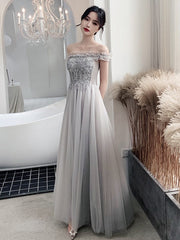 Silver Fairy Temperament Wedding Slim Evening Dress Bridesmaid Dress