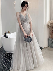 Silver Fairy Temperament Wedding Slim Evening Dress Bridesmaid Dress