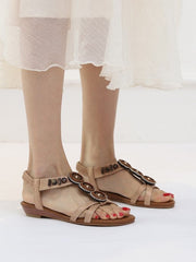 Bohemian Beaded Wedge Roman Sandals