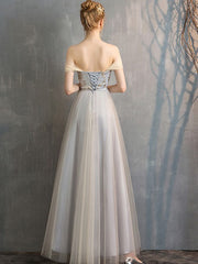 Gray Fairy Temperament Banquet Evening Dress Bridesmaid Dress