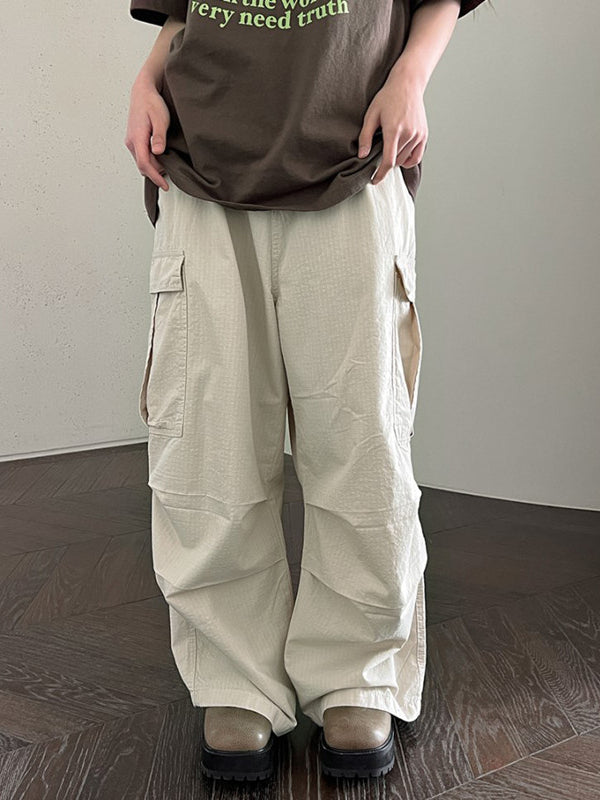 Fried Street Workwear Straight Wide Leg Pants