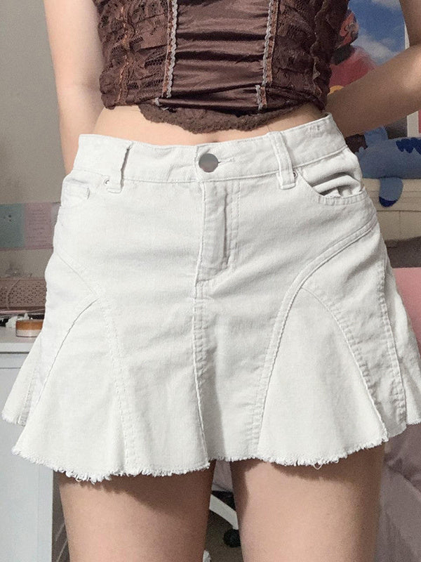 Versatile Lined Denim Skirt