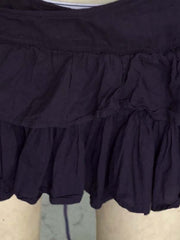 Tie Waist Solid Double Pleated Skirt